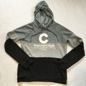 Ever Hottie Breckenridge Colorado Graphic Colorblock Hoodie Sweatshirt Women's M